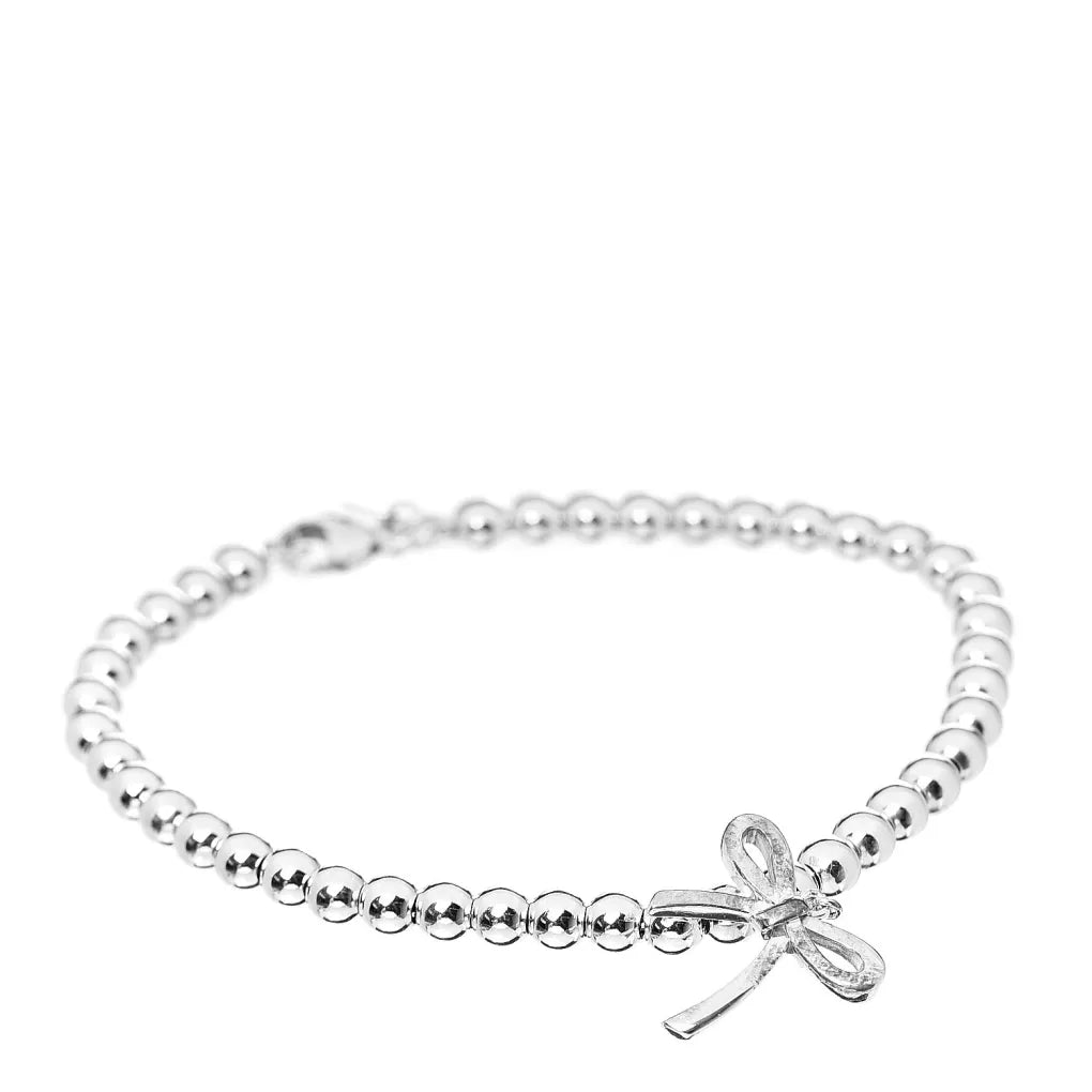 [Marins]STERLING SILVER BOW BEAD BRACELET