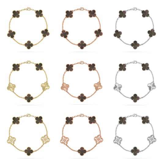 [Marins] CLOVER 5 MOTIF GRAY MOP BRACELET COLLECTION