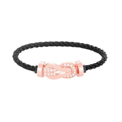 [Marins]CHANCE LARGE 8 FIGURE BUCKLE HALF DIAMOND BRACELET ROSE GOLD