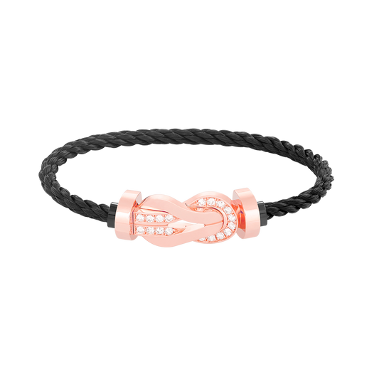 [Marins]CHANCE LARGE 8 FIGURE BUCKLE HALF DIAMOND BRACELET ROSE GOLD