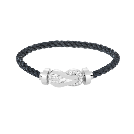 [Marins]CHANCE LARGE 8 FIGURE BUCKLE HALF DIAMOND BRACELET SILVER