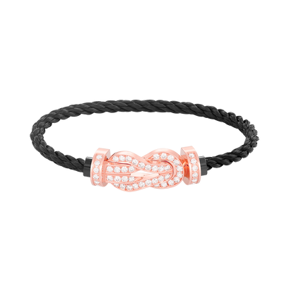 [Marins]CHANCE LARGE 8 FIGURE BUCKLE FULL DIAMOND BRACELET ROSE GOLD