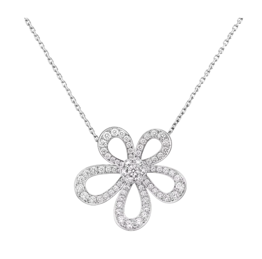 [Marins]FLOWERLACE NECKLACE FULL DIAMONDS