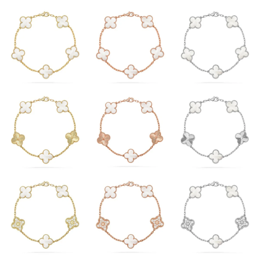 [Marins]CLOVER WHITE PEARL MOP 5 MOTIF BRACELET COLLECTION