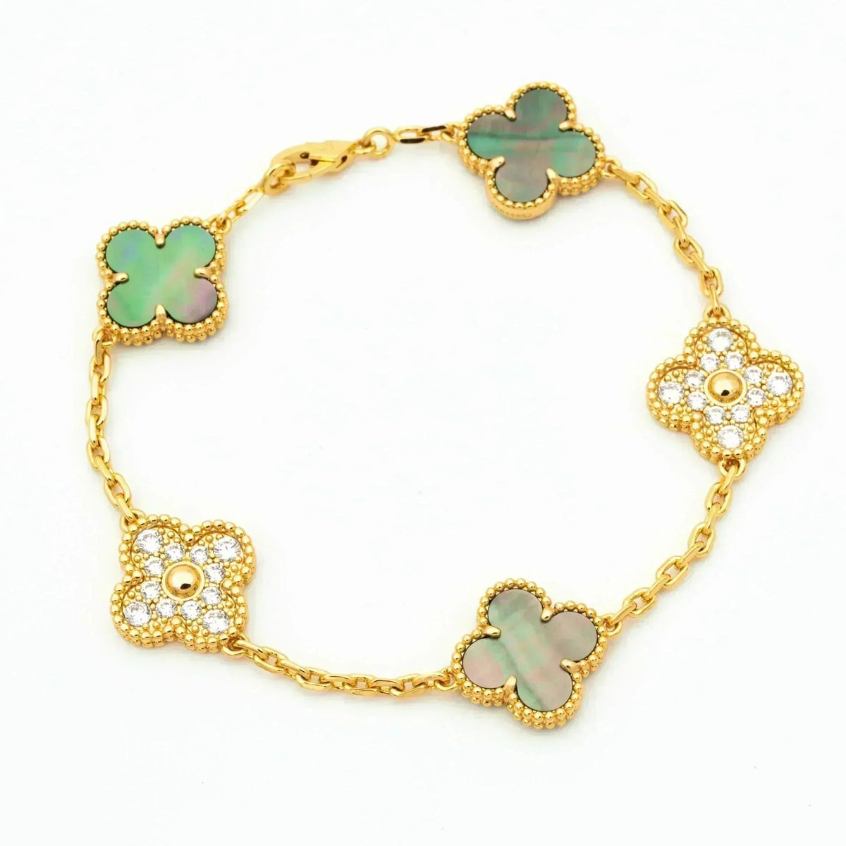 [Marins] CLOVER 5 MOTIF GRAY MOP BRACELET COLLECTION