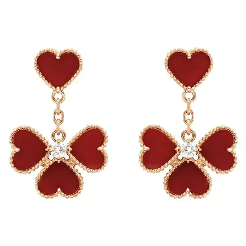 [Marins]SWEET CLOVER CARNELIAN EARRINGS