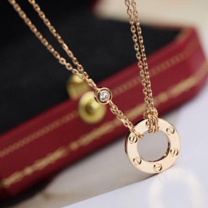 [Marins]LOVE NECKLACE ADJUSTABLE ROSE GOLD 2 DIAMOND