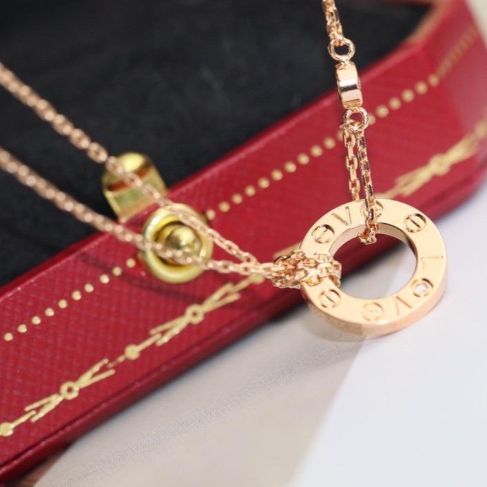 [Marins]LOVE NECKLACE ADJUSTABLE ROSE GOLD 2 DIAMOND