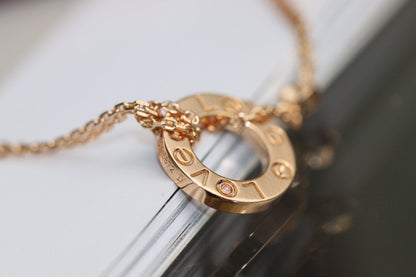 [Marins]LOVE NECKLACE ADJUSTABLE ROSE GOLD 2 DIAMOND