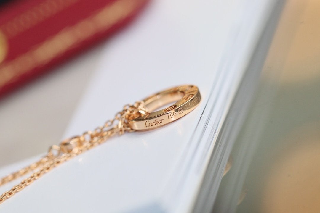 [Marins]LOVE NECKLACE ADJUSTABLE ROSE GOLD 2 DIAMOND