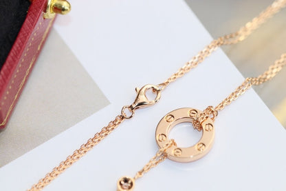 [Marins]LOVE NECKLACE ADJUSTABLE ROSE GOLD 2 DIAMOND