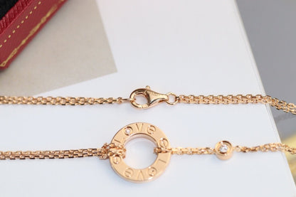 [Marins]LOVE NECKLACE ADJUSTABLE ROSE GOLD 2 DIAMOND