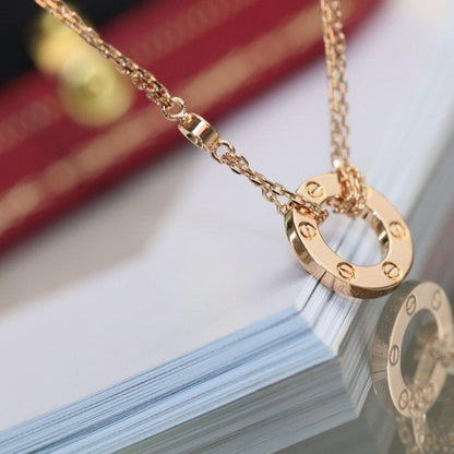 [Marins]LOVE NECKLACE ADJUSTABLE ROSE GOLD 2 DIAMOND