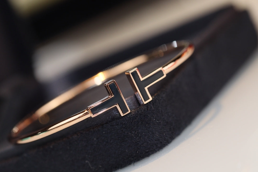[Marins]T BRACELET 1.8MM ONYX PINK GOLD