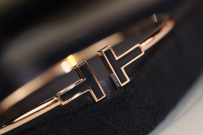[Marins]T BRACELET 1.8MM ONYX PINK GOLD