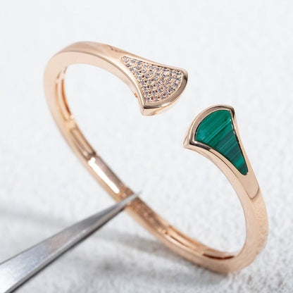 [Marins]DREAM BRACELET OPEN MALACHITE PINK GOLD