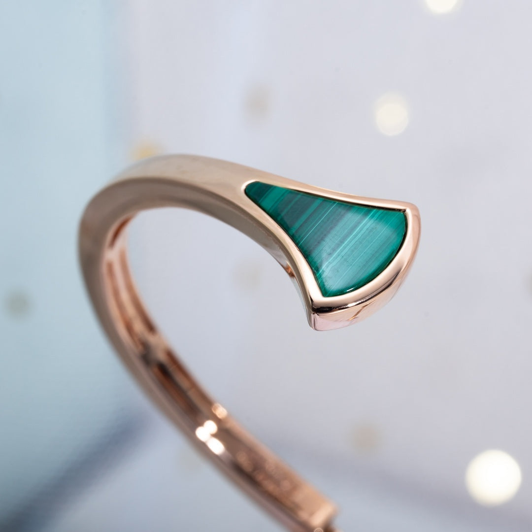 [Marins]DREAM BRACELET OPEN MALACHITE PINK GOLD