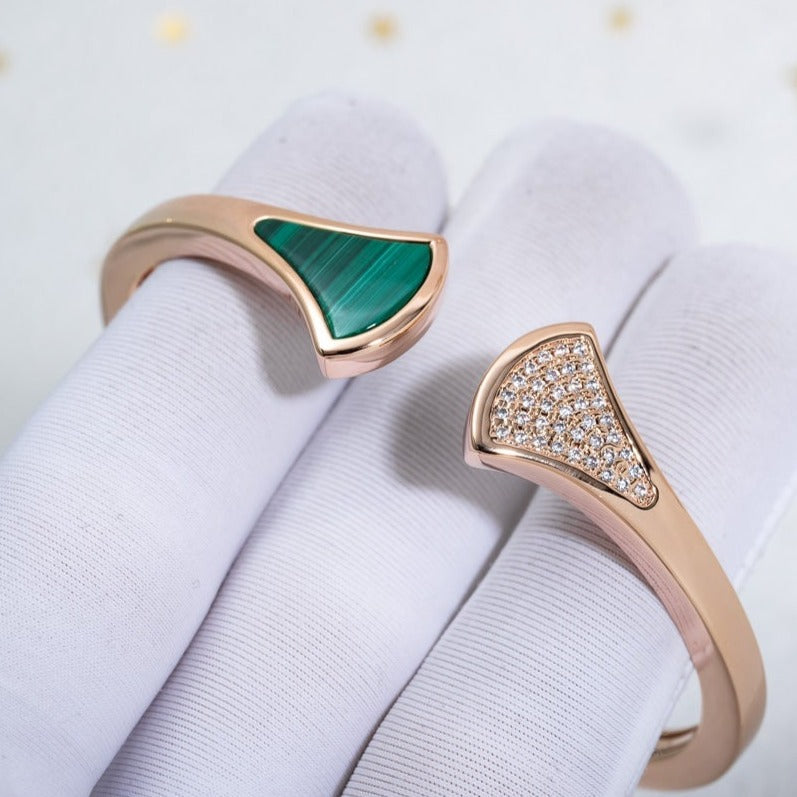 [Marins]DREAM BRACELET OPEN MALACHITE PINK GOLD
