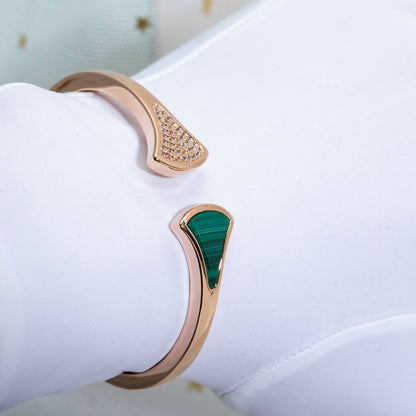 [Marins]DREAM BRACELET OPEN MALACHITE PINK GOLD