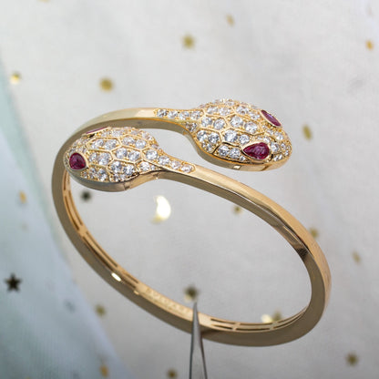 [Marins]SERPENTI BRACELET PINK GOLD DIAMOND DOUBLE SNAKE