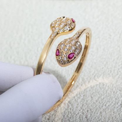 [Marins]SERPENTI BRACELET PINK GOLD DIAMOND DOUBLE SNAKE
