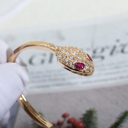 [Marins]SERPENTI BRACELET PINK GOLD DIAMOND DOUBLE SNAKE
