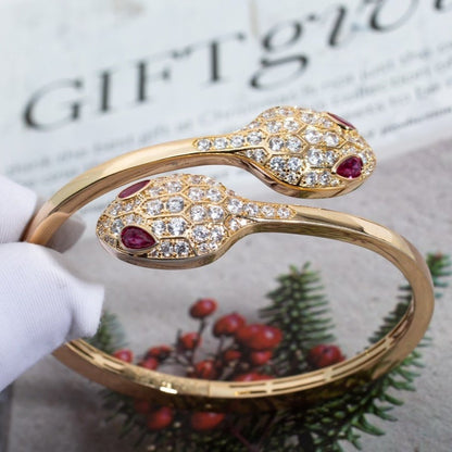 [Marins]SERPENTI BRACELET PINK GOLD DIAMOND DOUBLE SNAKE