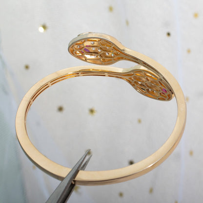 [Marins]SERPENTI BRACELET PINK GOLD DIAMOND DOUBLE SNAKE
