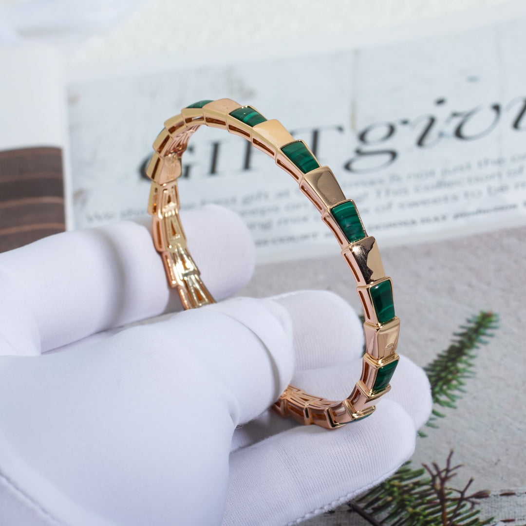 [Marins]SERPENTI BRACELET PINK GOLD MALACHITE