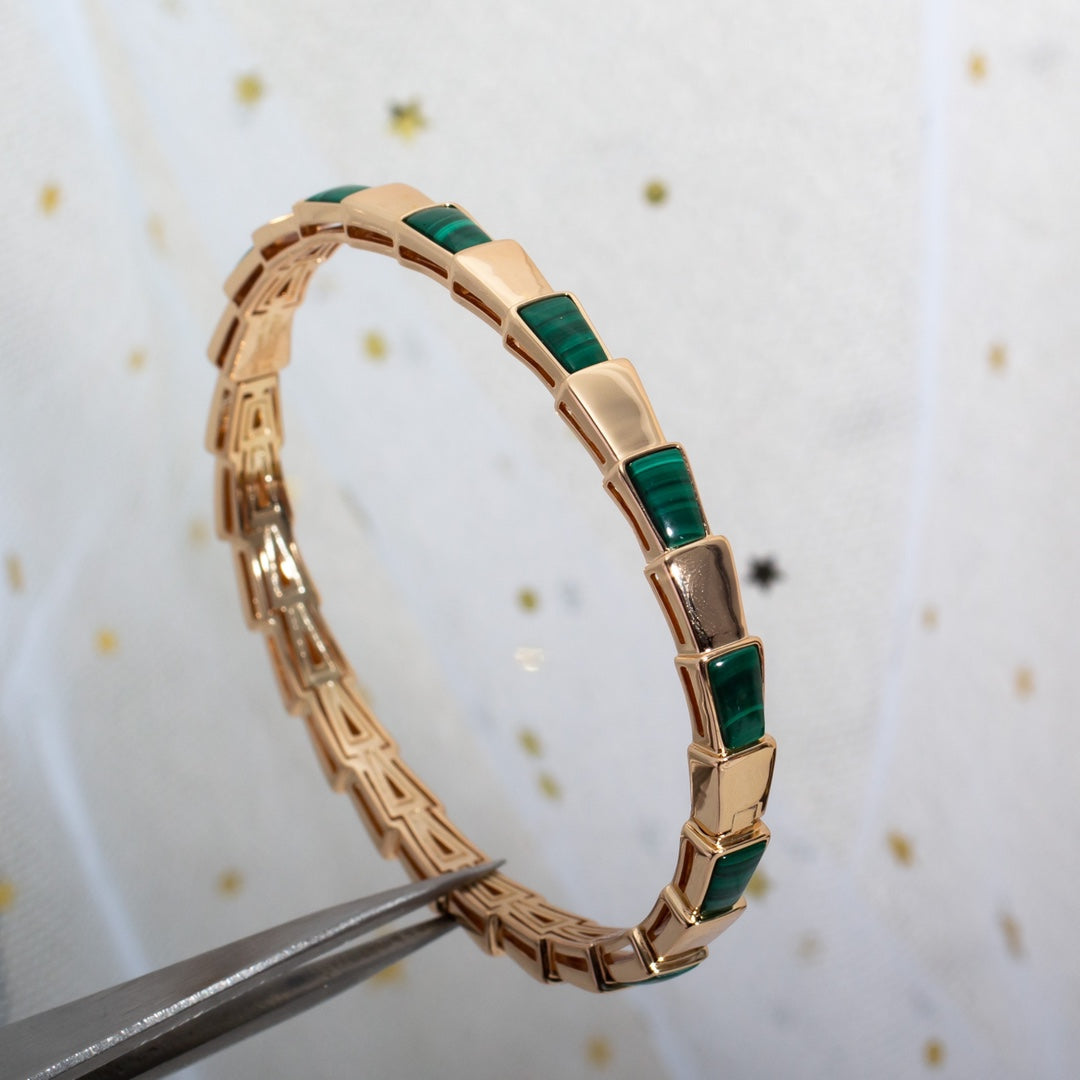 [Marins]SERPENTI BRACELET PINK GOLD MALACHITE
