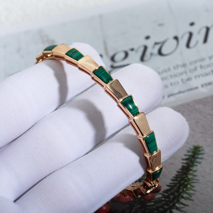[Marins]SERPENTI BRACELET PINK GOLD MALACHITE