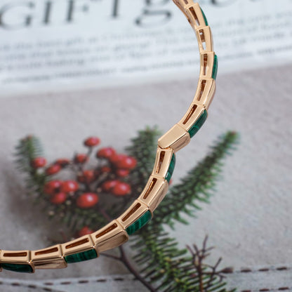 [Marins]SERPENTI BRACELET PINK GOLD MALACHITE
