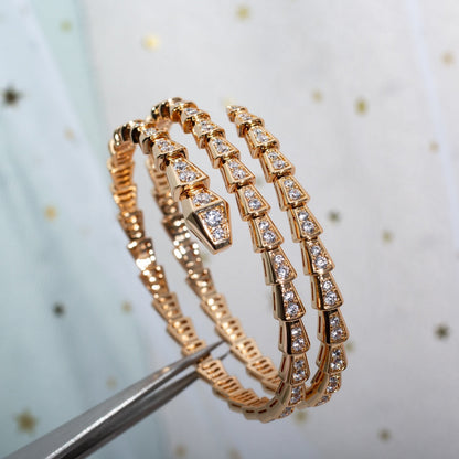 [Marins]SERPENTI BRACELET PINK GOLD DIAMOND DOUBLE ROW