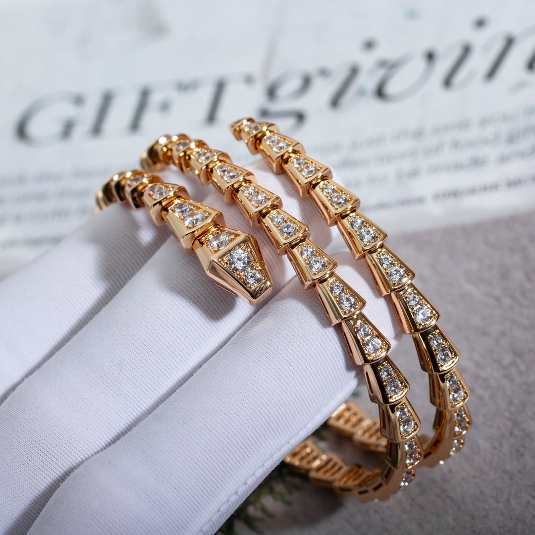 [Marins]SERPENTI BRACELET PINK GOLD DIAMOND DOUBLE ROW