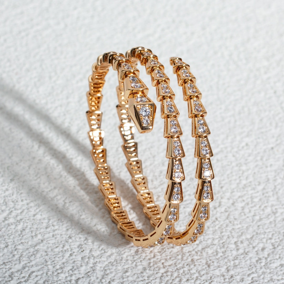 [Marins]SERPENTI BRACELET PINK GOLD DIAMOND DOUBLE ROW