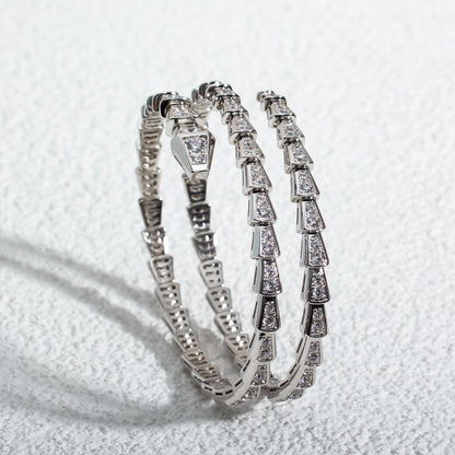 [Marins]SERPENTI BRACELET SILVER DIAMOND DOUBLE ROW