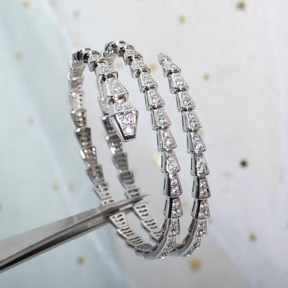 [Marins]SERPENTI BRACELET SILVER DIAMOND DOUBLE ROW