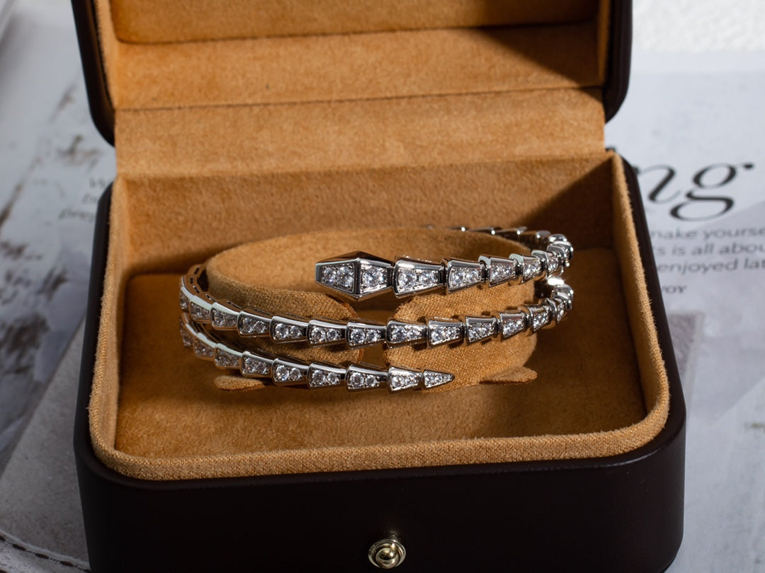 [Marins]SERPENTI BRACELET SILVER DIAMOND DOUBLE ROW