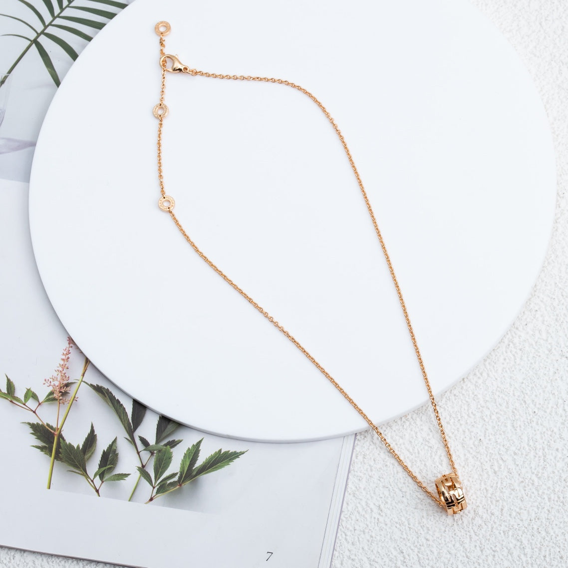 [Marins]PARENTESI NECKLACE PINK GOLD