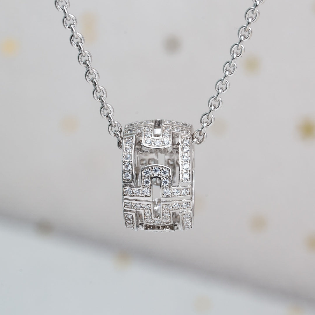[Marins]PARENTESI NECKLACE SILVER DIAMOND