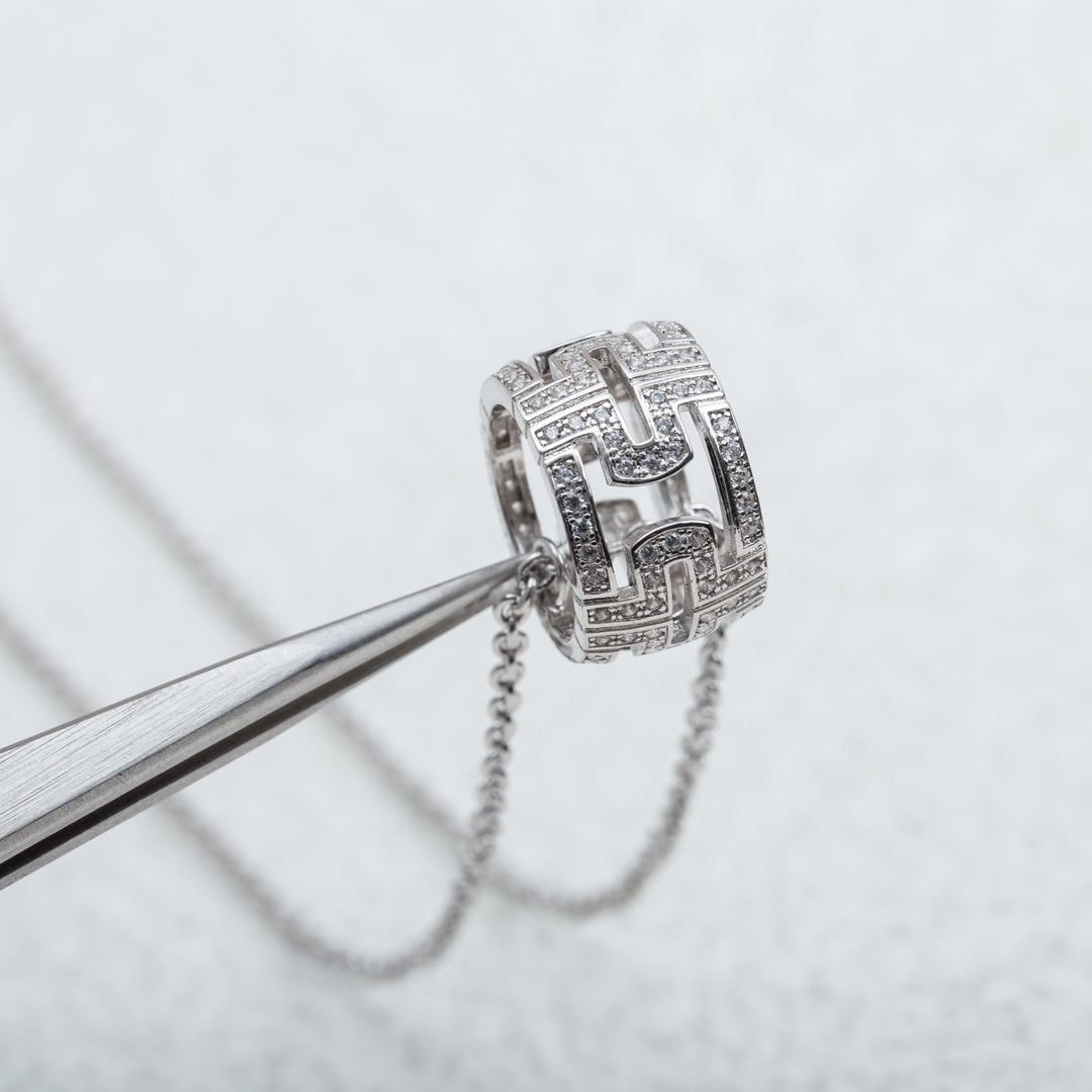 [Marins]PARENTESI NECKLACE SILVER DIAMOND