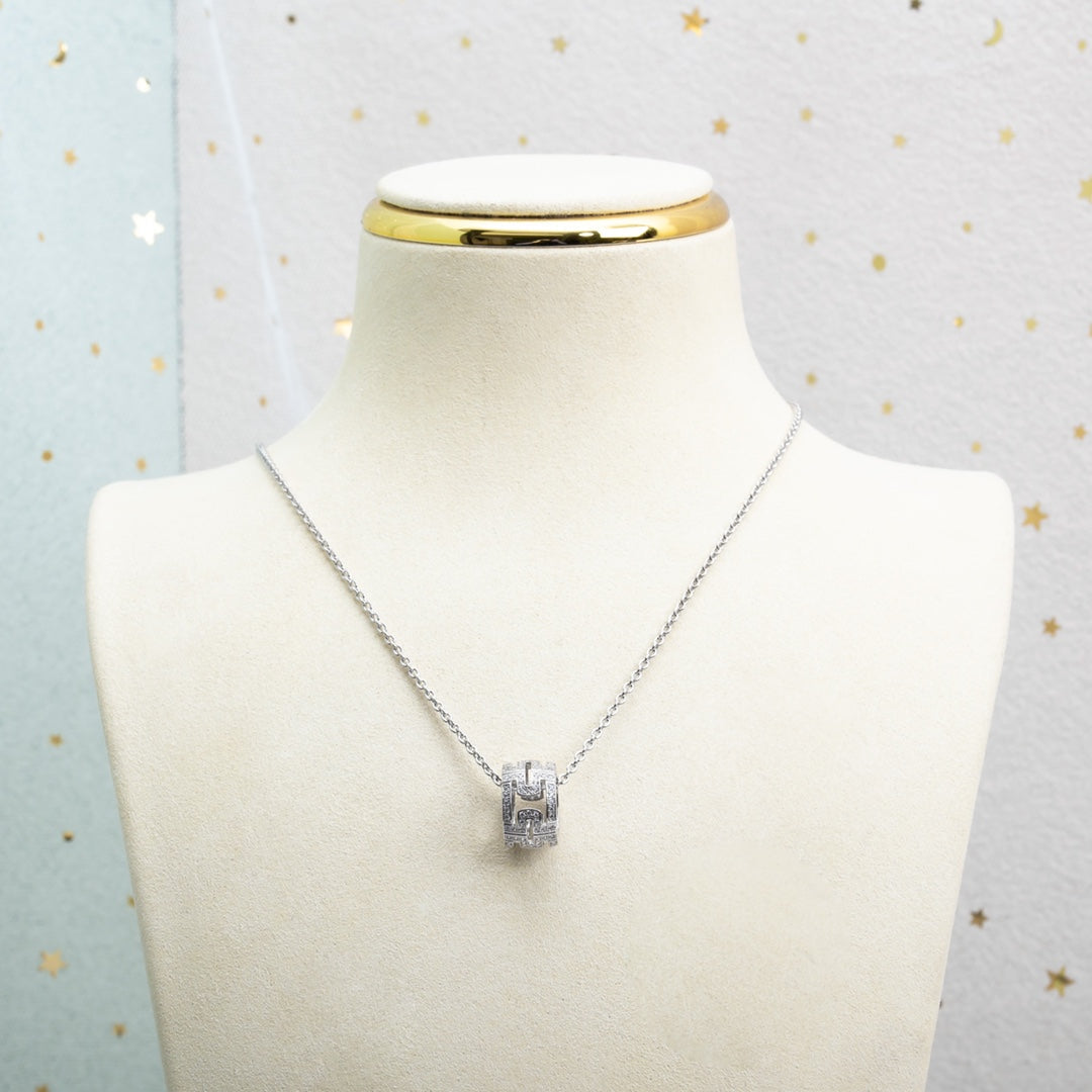 [Marins]PARENTESI NECKLACE SILVER DIAMOND