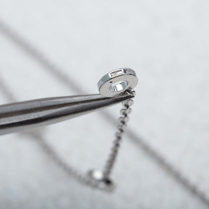 [Marins]PARENTESI NECKLACE SILVER DIAMOND