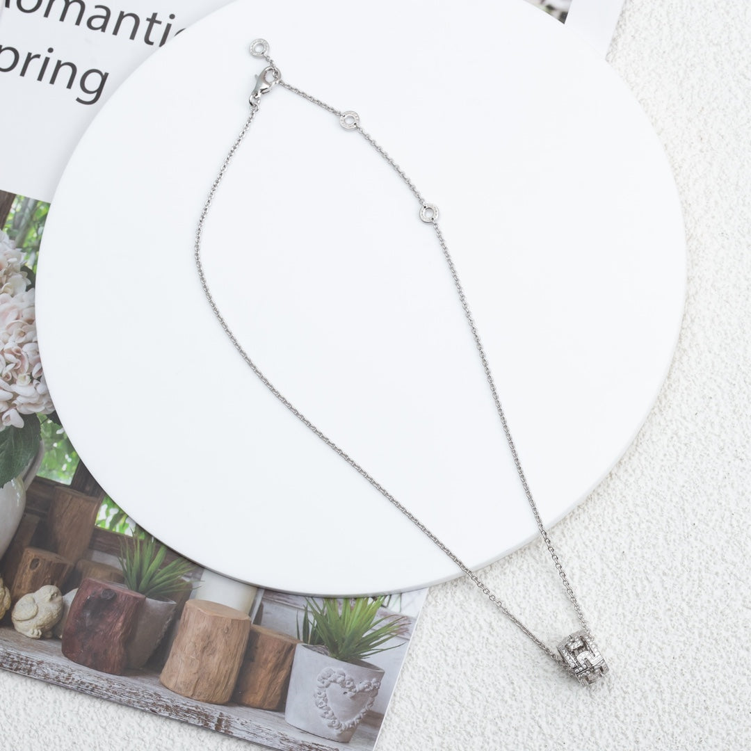 [Marins]PARENTESI NECKLACE SILVER DIAMOND