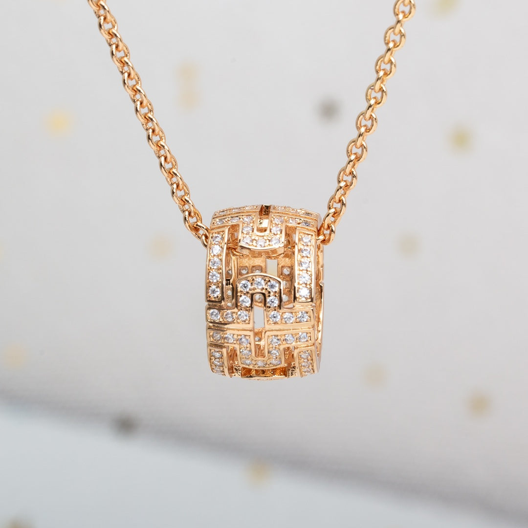 [Marins]PARENTESI NECKLACE PINK GOLD DIAMOND