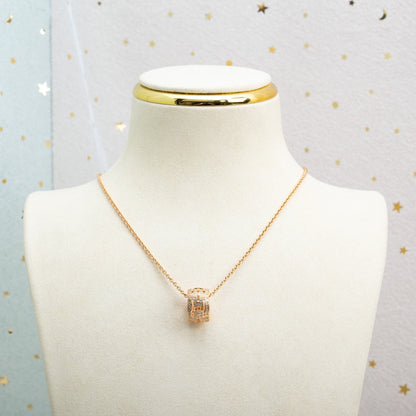 [Marins]PARENTESI NECKLACE PINK GOLD DIAMOND