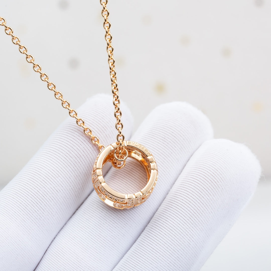 [Marins]PARENTESI NECKLACE PINK GOLD DIAMOND