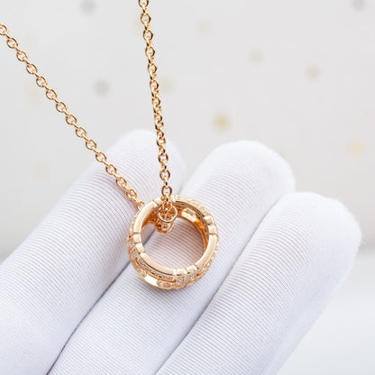[Marins]PARENTESI NECKLACE PINK GOLD DIAMOND