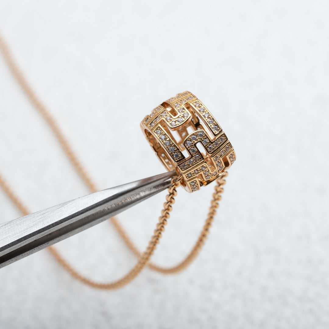 [Marins]PARENTESI NECKLACE PINK GOLD DIAMOND