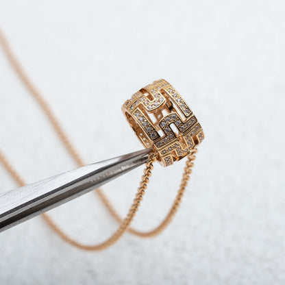 [Marins]PARENTESI NECKLACE PINK GOLD DIAMOND